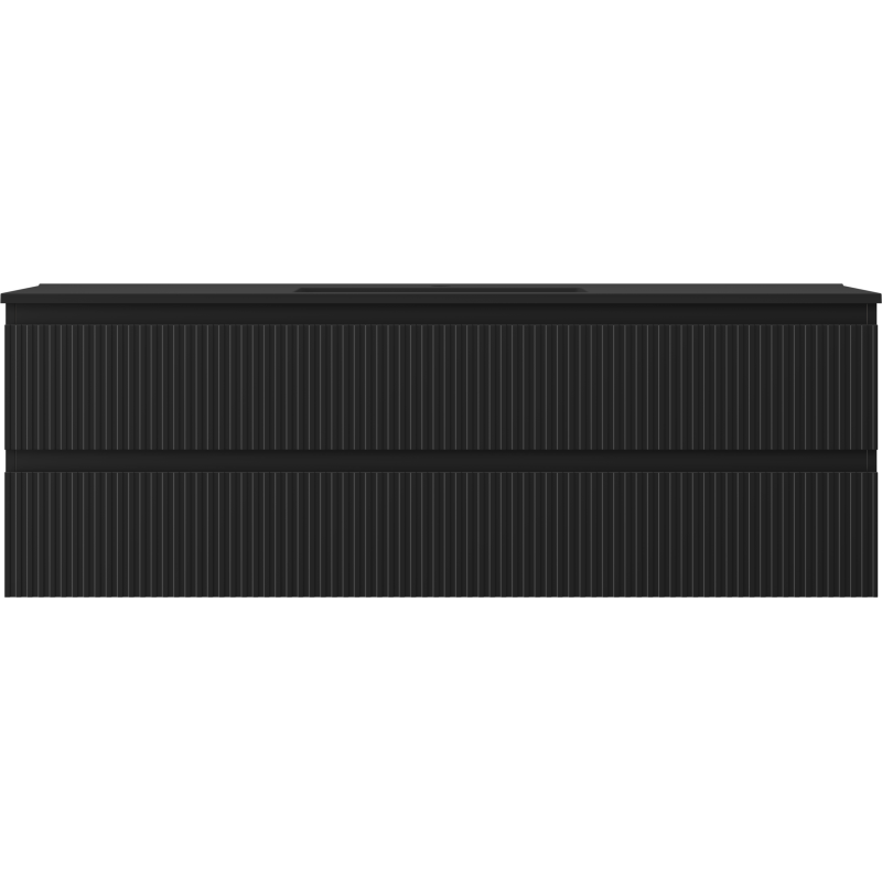 Servantskap med vask 140 cm svart matt, 2 skuffer Mexen Rivel – 91A20-14047-2-BFF71-W18M71