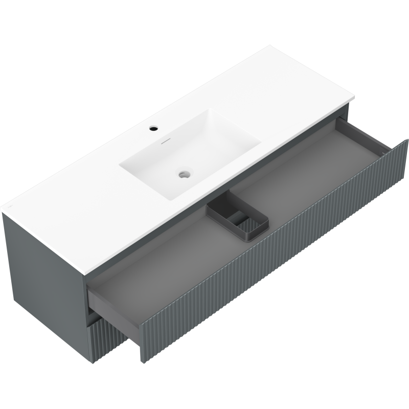 Servantskap med vask Mexen Rivel 140 cm, grafitt/hvit matt – 91A20-14047-2-BFF66-W18M01