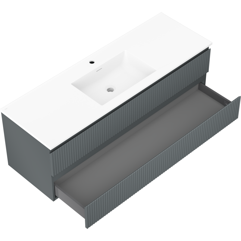 Servantskap med vask Mexen Rivel 140 cm, grafitt/hvit matt – 91A20-14047-2-BFF66-W18M01