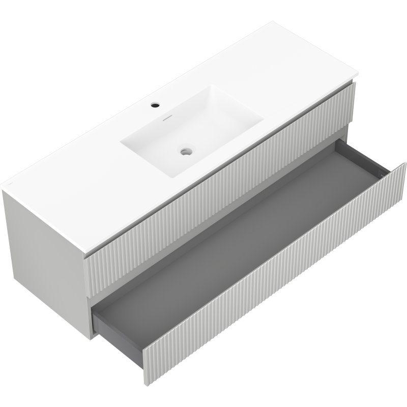 Servantskap med vask 140 cm grå matt Mexen Rivel/Otis – 91A20-14047-2-BFF62-W18M01