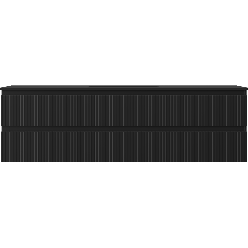 Servantskap med vask 160 cm, svart matt, Mexen Rivel – 91A20-16047-2-BFF71-W18M71