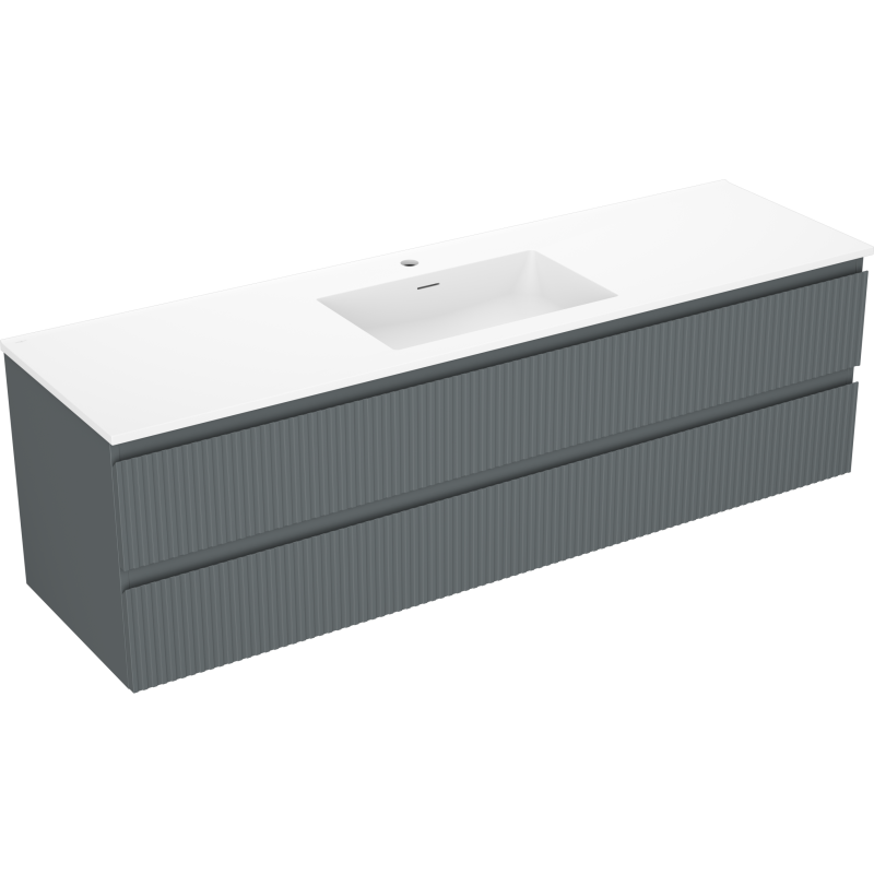 Servantskap med vask 160 cm, grafitt/hvit matt Mexen Rivel – 91A20-16047-2-BFF66-W18M01