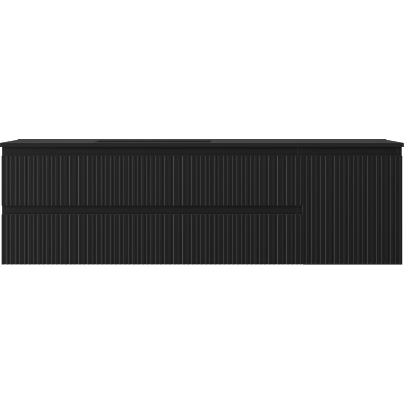 Servantskap med vask 160 cm svart matt Mexen Rivel Otis venstre – 91A23-16047-3-BBFFF71-W18L71