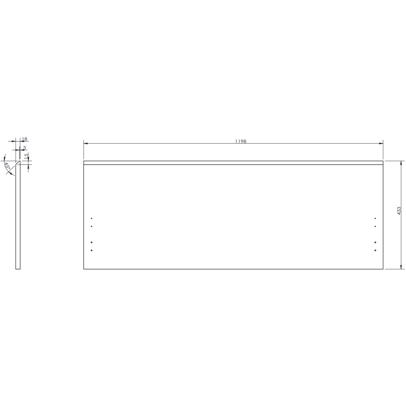 Servantskap med vask 160 cm hvit matt Mexen Rivel/Otis høyre – 91A23-16047-3-BBFF01-W18P01