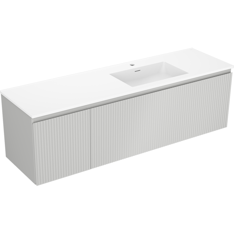 Servantskap med vask 160 cm grå matt/hvit matt Mexen Rivel – 91A23-16047-3-BBFF62-W18P01