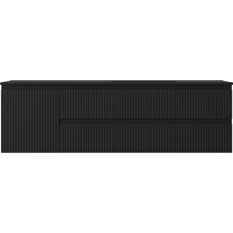 Servantskap med vask 160 cm svart matt Mexen Rivel Otis høyre – 91A23-16047-3-BBFFF71-W18P71