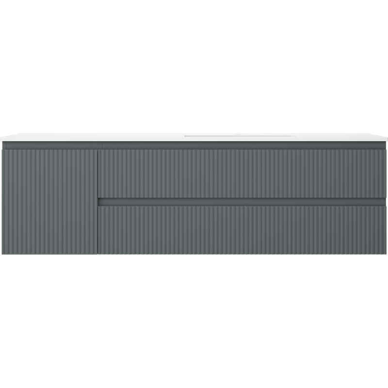 Servantskap med vask 160 cm grafitt/hvit matt Mexen Rivel Otis høyre – 91A23-16047-3-BBFFF66-W18P01