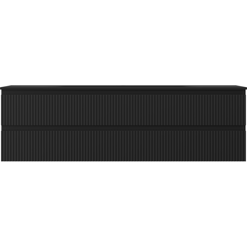 Servantskap med vask 160 cm, svart matt, 2 skuffer Mexen Rivel – 91A20-16047-2-BFF71-W23M71