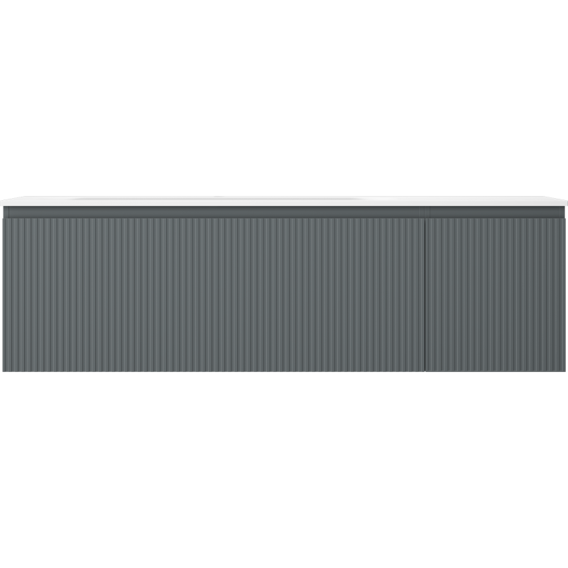 Servantskap med vask 160 cm grafitt matt/hvit matt Mexen Rivel – 91A23-16047-3-BBFF66-W23L01