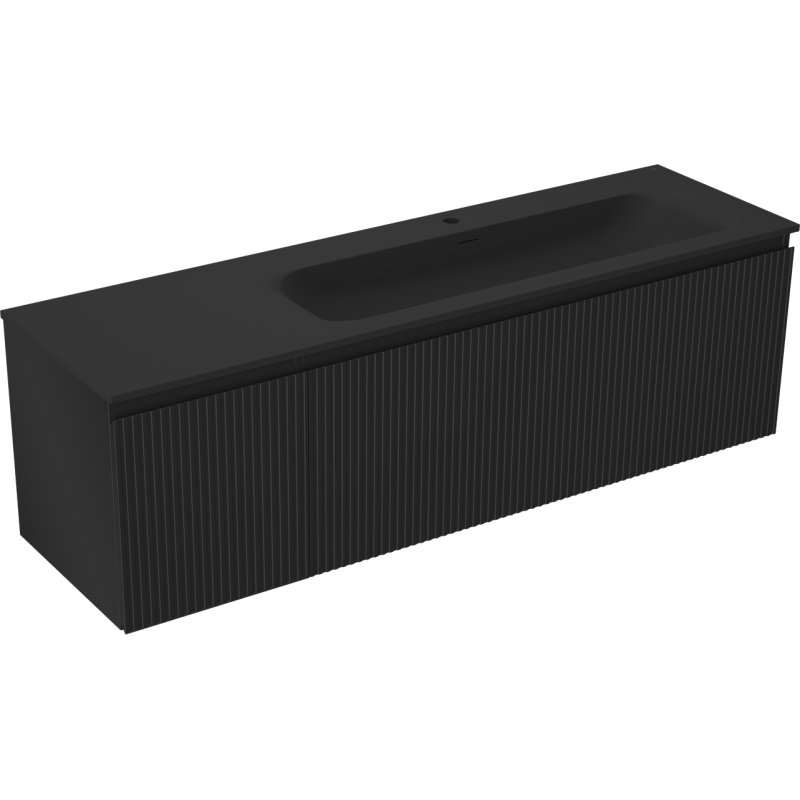 Servantskap med vask 160 cm svart matt Mexen Rivel Vela høyre – 91A23-16047-3-BBFF71-W23P71