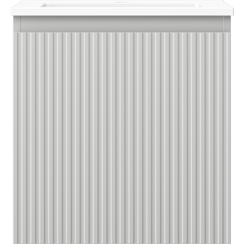 Servant med skap 45 cm Mexen Rivel i grå matt og hvit med én skuff.