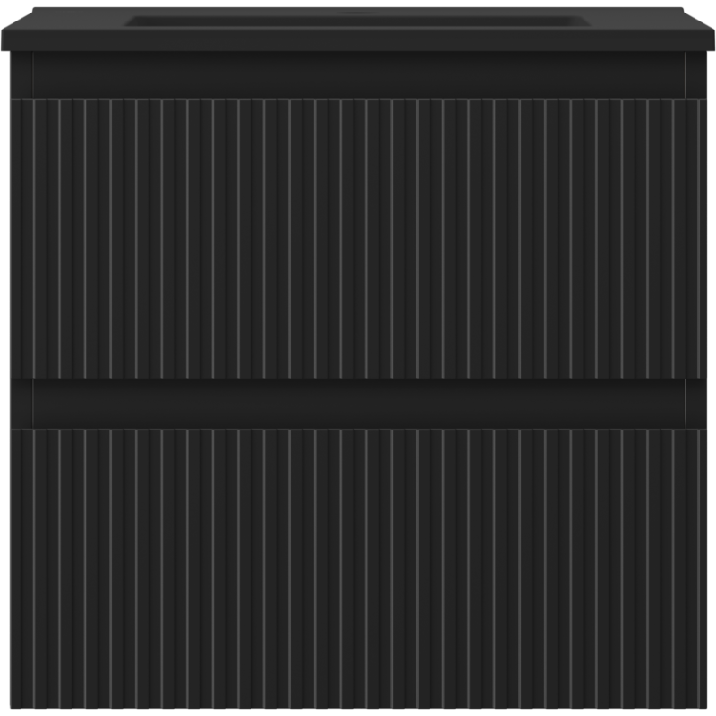 Servantskap med vask 50 cm svart matt, 2 skuffer Mexen Rivel – 91A20-05047-2-BFF71-W18M71