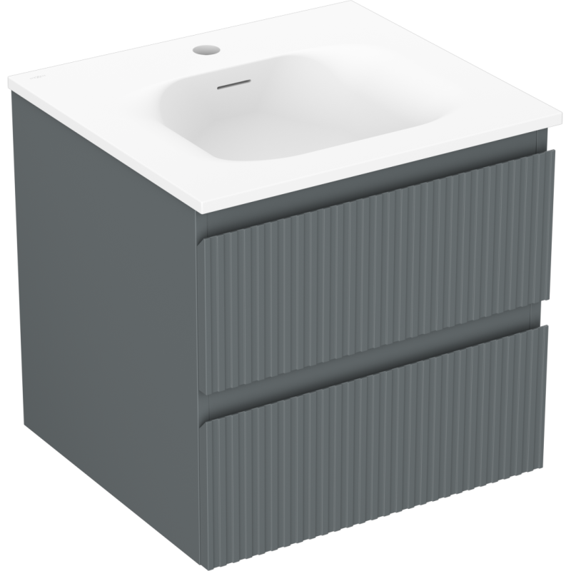 Servantskap med vask 50 cm grafitt matt/hvit matt Mexen Rivel – 91A20-05047-2-BFF66-W23M01