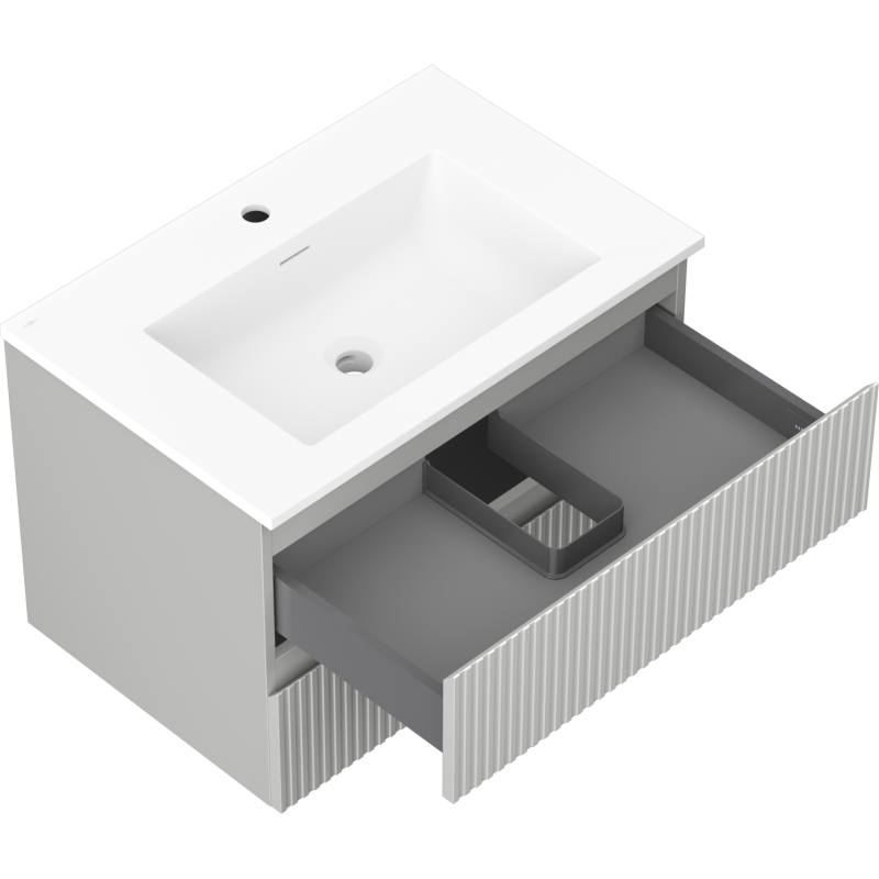 Servantskap med vask 70 cm Mexen Rivel grå matt/hvit matt – 91A20-07047-2-BFF62-W18M01