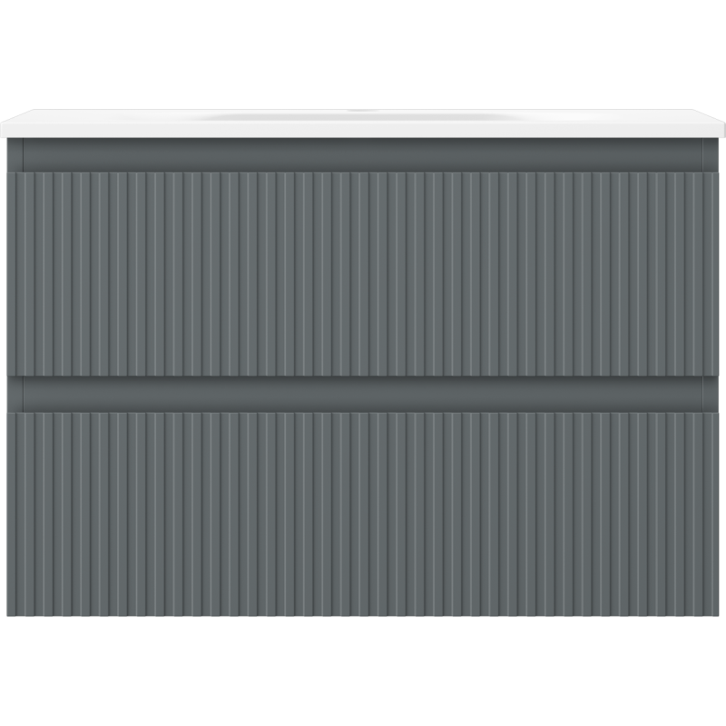 Servantskap med vask 70 cm Mexen Rivel, grafitt/hvit, 2 skuffer – 91A20-07047-2-BFF66-W23M01