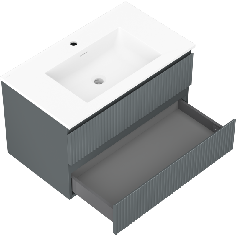 Servantskap med vask 80 cm grafitt/hvit Mexen Rivel – 91A20-08047-2-BFF66-W18M01