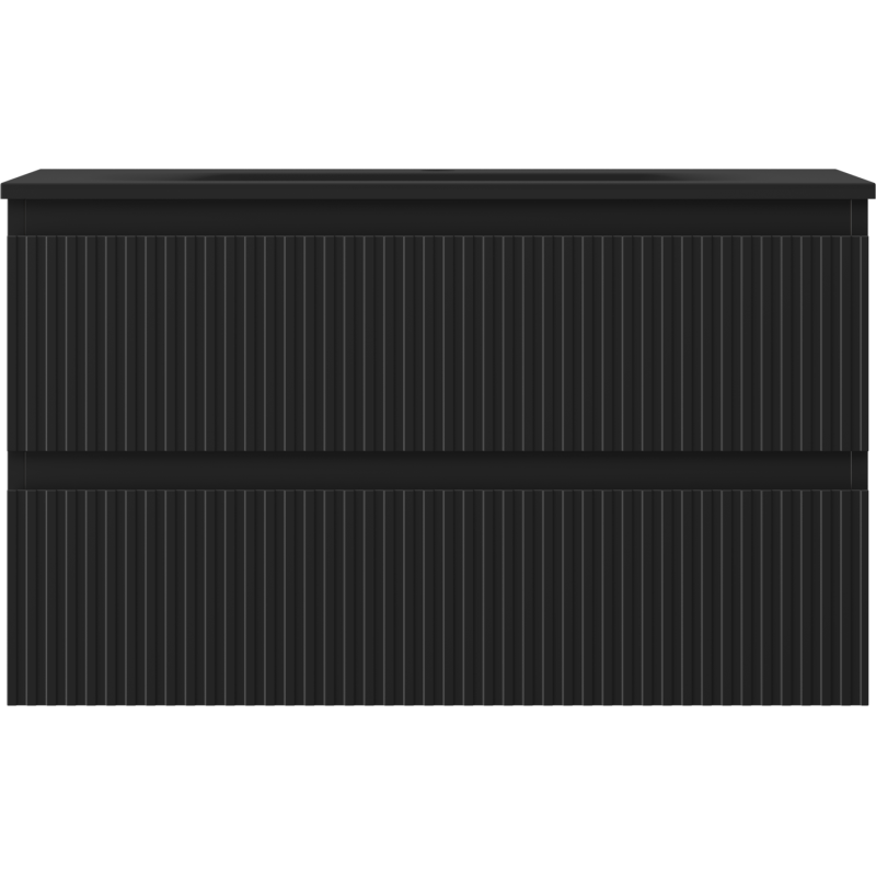 Servantskap med vask 80 cm svart matt, 2 skuffer Mexen Rivel – 91A20-08047-2-BFF71-W23M71