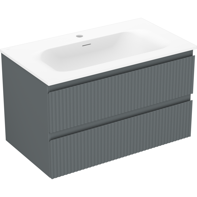 Servantskap med vask 80 cm grafitt matt Mexen Rivel Vela – 91A20-08047-2-BFF66-W23M01