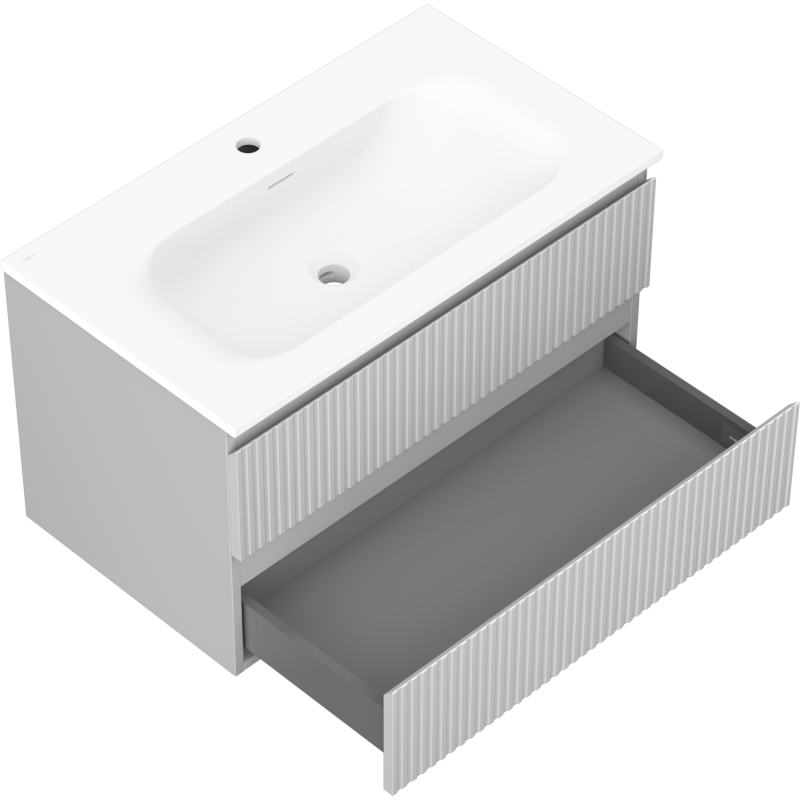 Servantskap med vask 80 cm grå matt Mexen Rivel Vela – 91A20-08047-2-BFF62-W23M01