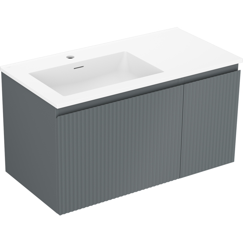 Servantskap med vask 90 cm grafitt matt/hvit matt Mexen Rivel – 91A23-09047-3-BBFF66-W18L01