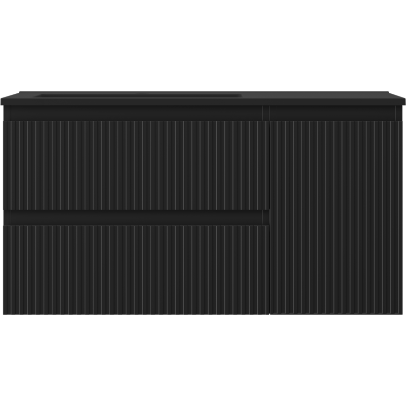 Servantskap med vask 90 cm svart matt Mexen Rivel Otis venstre – 91A23-09047-3-BBFFF71-W18L71
