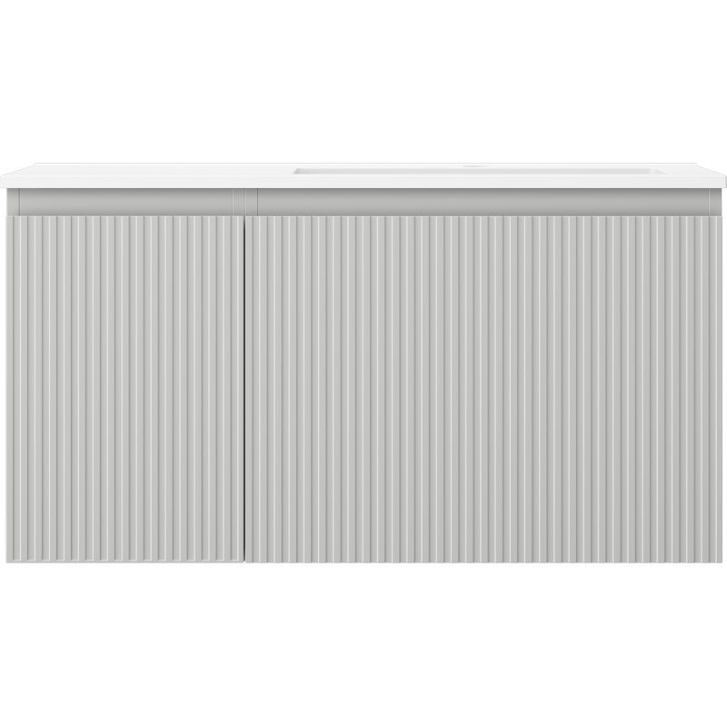 Servantskap med vask 90 cm Mexen Rivel/Otis grå matt/hvit matt høyre – 91A23-09047-3-BBFF62-W18P01