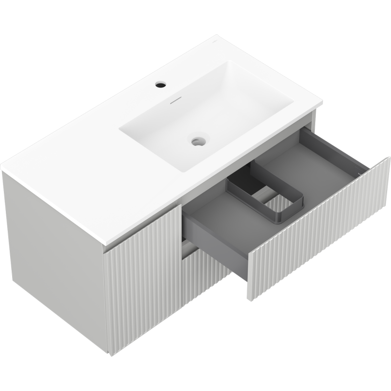 Servantskap med vask 90 cm grå matt/hvit matt Mexen Rivel – 91A23-09047-3-BBFFF62-W18P01