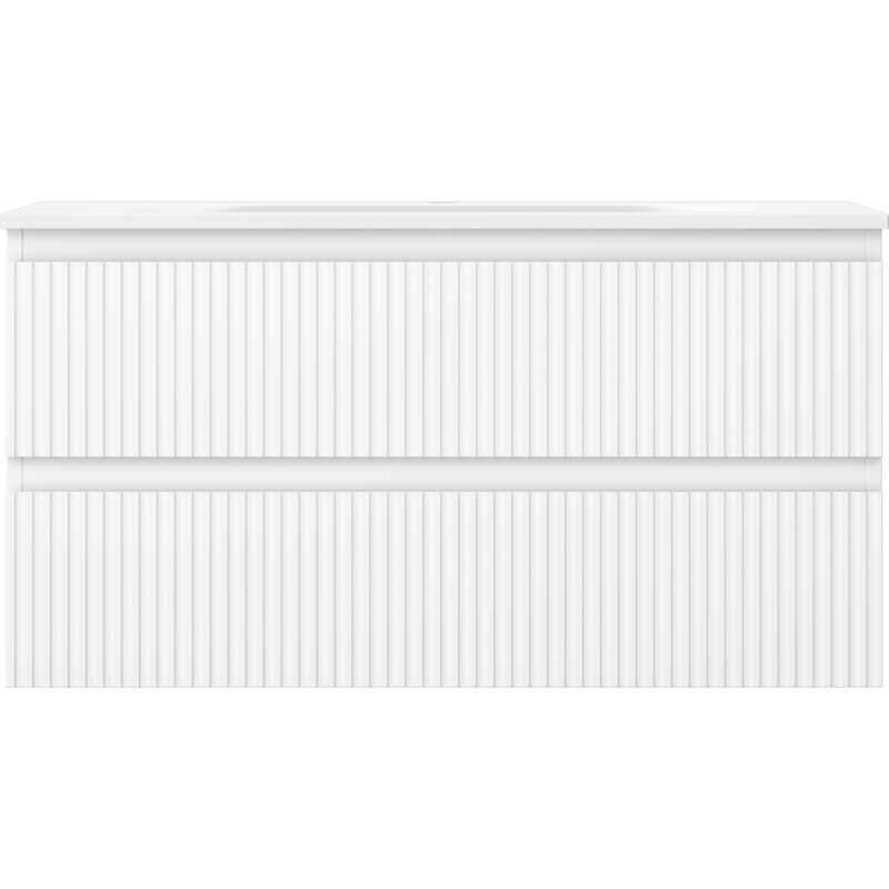 Servantskap med vask 90 cm hvit matt, 2 skuffer Mexen Rivel – 91A20-09047-2-BFF01-W23M01