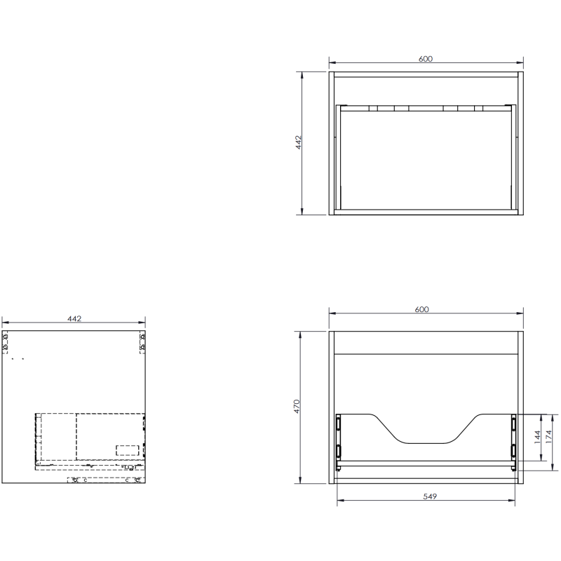 Servantskap med vask 90 cm Mexen Rivel grafitt matt/hvit matt – 91A23-09047-3-BBFF66-W23L01