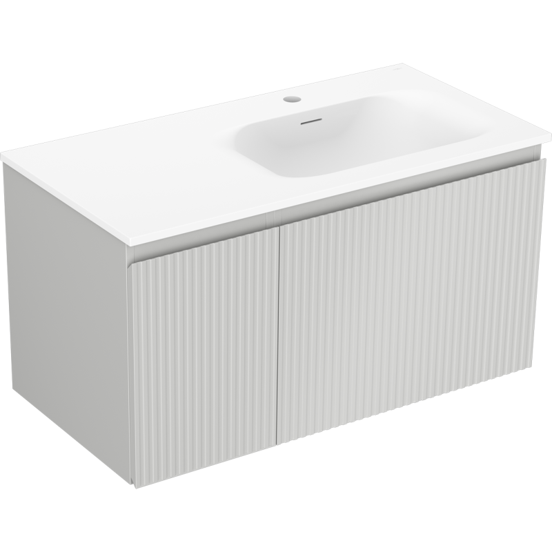 Servantskap med vask 90 cm grå matt/bølgemønstret Mexen Rivel – 91A23-09047-3-BBFF62-W23P01