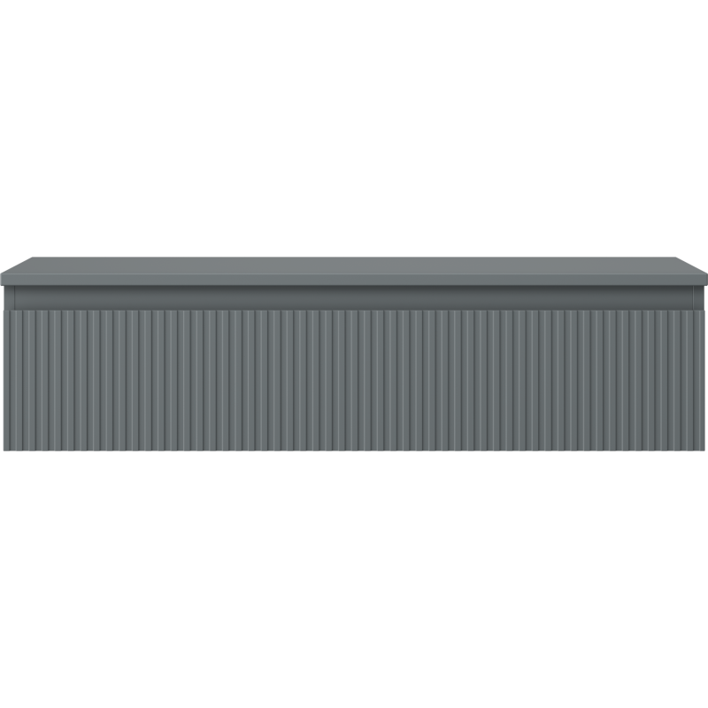 Underskap til servant Mexen Rivel 100 cm i grafitt matt med riflet front, sett rett forfra.