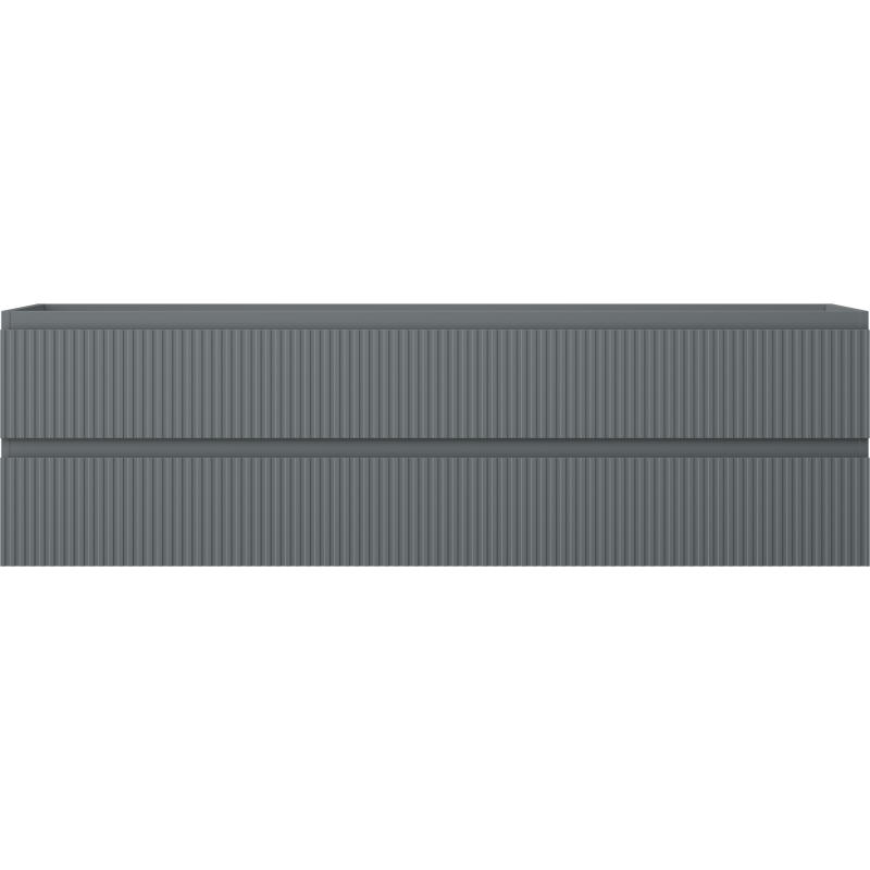 Underskap til servant Mexen Rivel 160 cm i grafitt matt med to skuffer, sett fra siden.