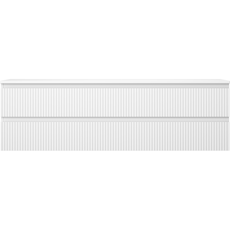 Underskap til servant Mexen Rivel 160 cm hvit matt med riflet front, sett fra siden.