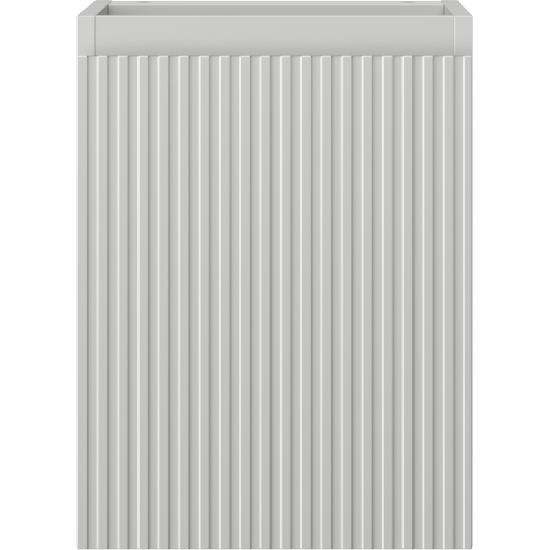 Underskap til servant grå matt Mexen Rivel med riflet front, sett rett forfra uten synlige håndtak.