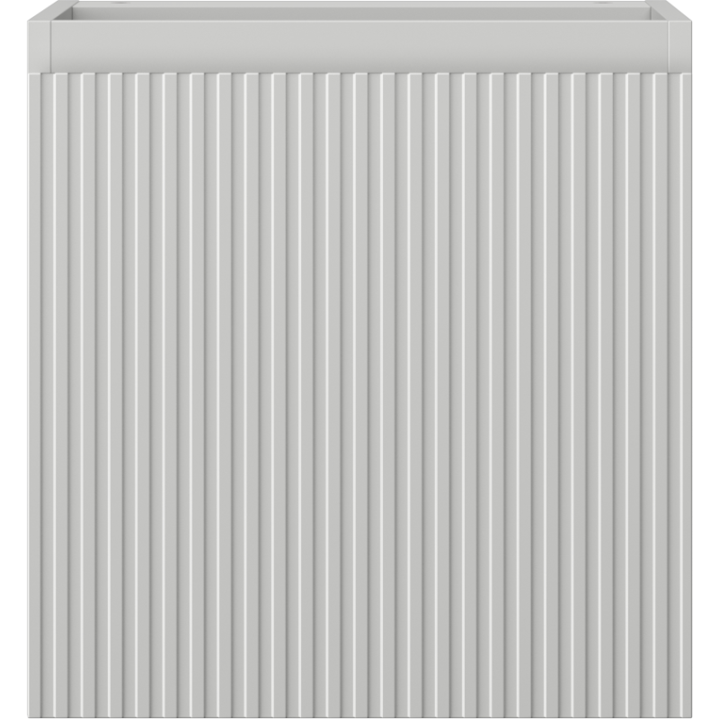 Underskap til servant 45 cm i grå matt utførelse med riflet front, sett rett forfra.