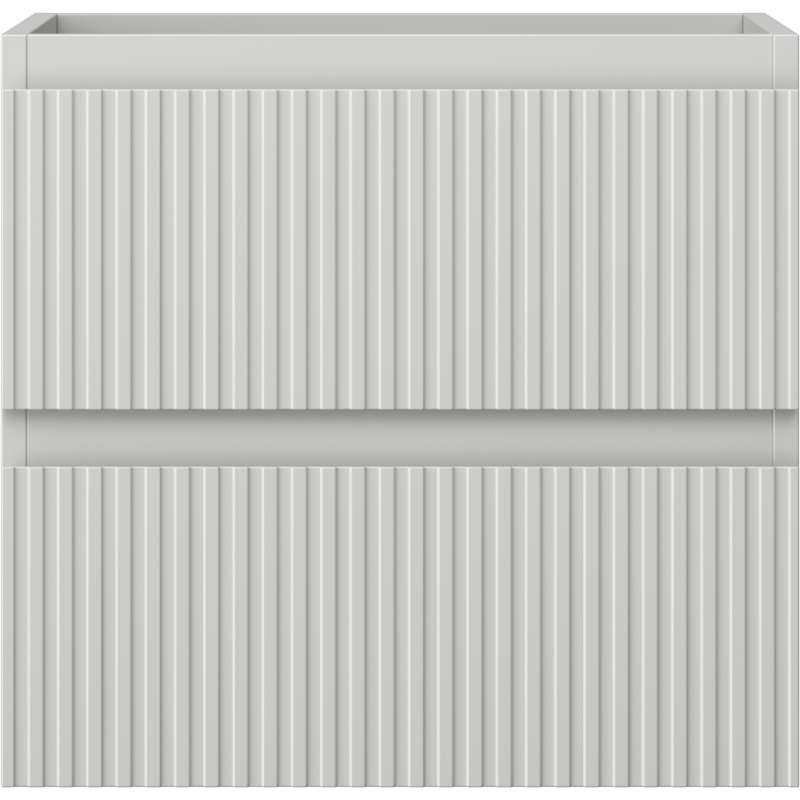 Underskap til servant Mexen Rivel 50 cm grå matt med to riflete skuffer sett forfra.