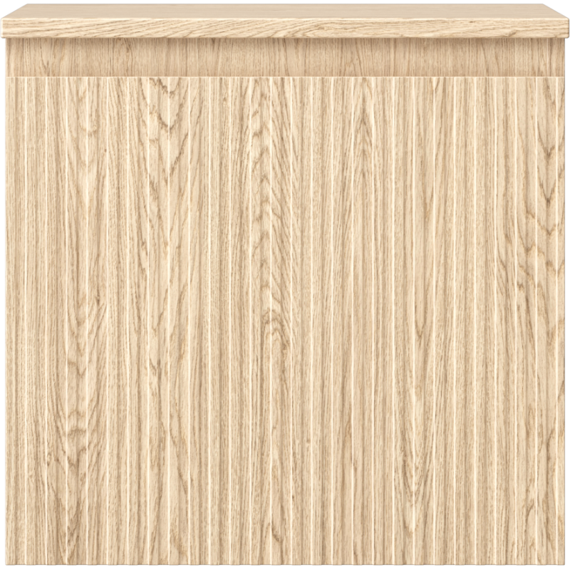 Underskap til servant i lyst eiketre med riflet front og én skuff, sett rett forfra.