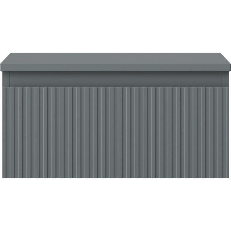 Underskap til servant Mexen Rivel 50 cm i grafitt matt med én skuff, sett rett forfra.