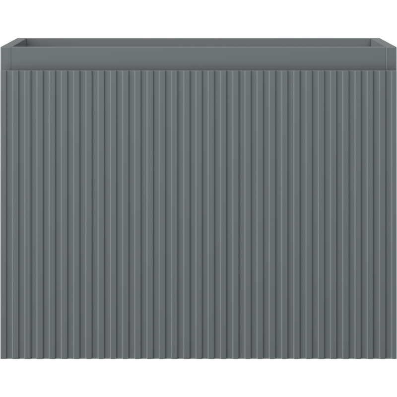 Underskap til servant i grafitt matt plast med riflet front, sett fra siden uten synlige logoer.