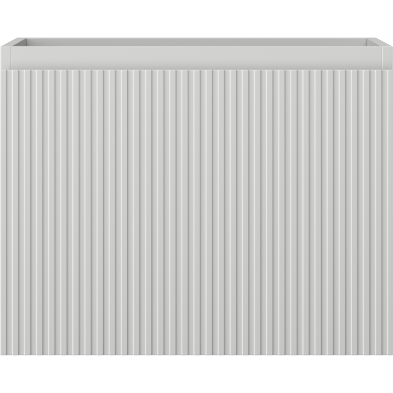 Underskap til servant Mexen Rivel 60 cm i grå matt med én skuff og riflet front, sett forfra.