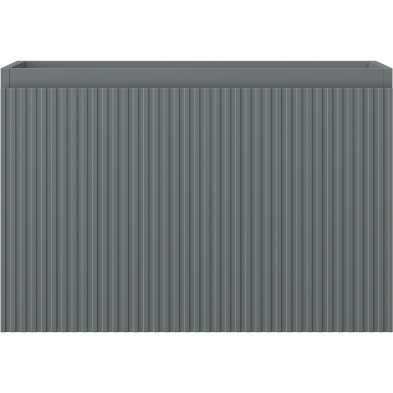 Underskap til servant Mexen Rivel 70 cm i grafitt matt med én skuff, vist rett forfra.