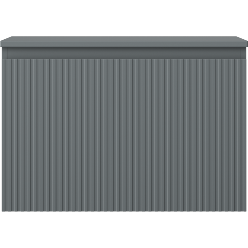 Underskap til servant i grafitt matt med vertikale riller og enkel, moderne front.