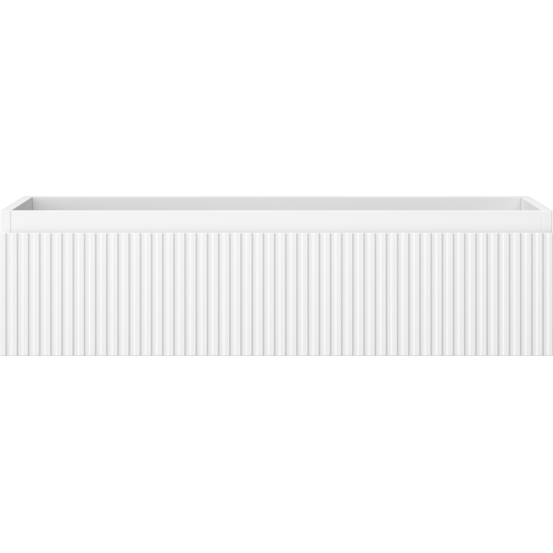 Underskap til servant Mexen Rivel 90 cm i hvit matt med riflet front sett forfra.