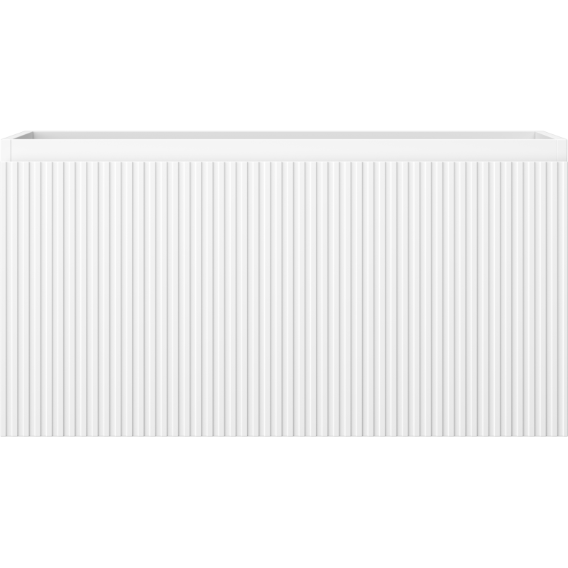 Underskap til servant Mexen Rivel 90 cm i hvit matt med en skuff og riflet front.