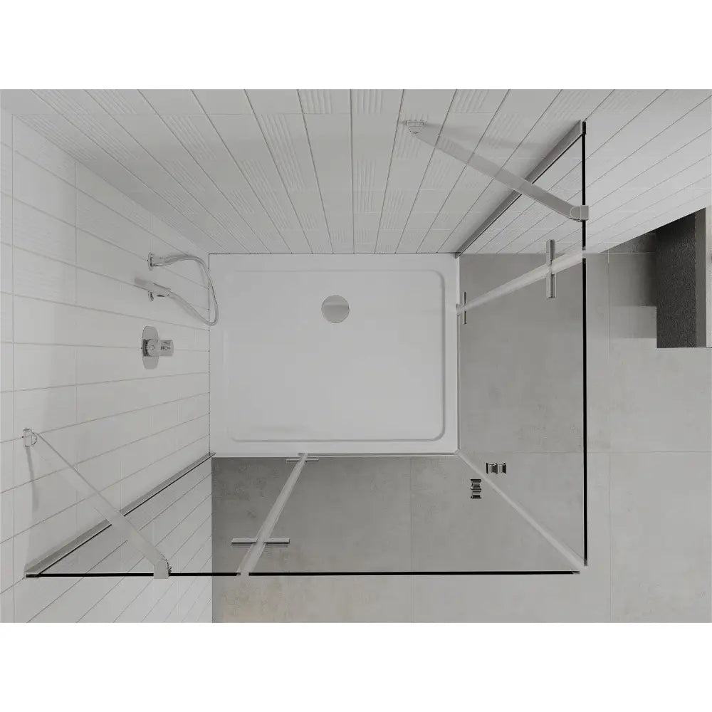 Dusjhjørne med Dusjbrett Svingdør 90x80 Cm Gjennomsiktig Krom