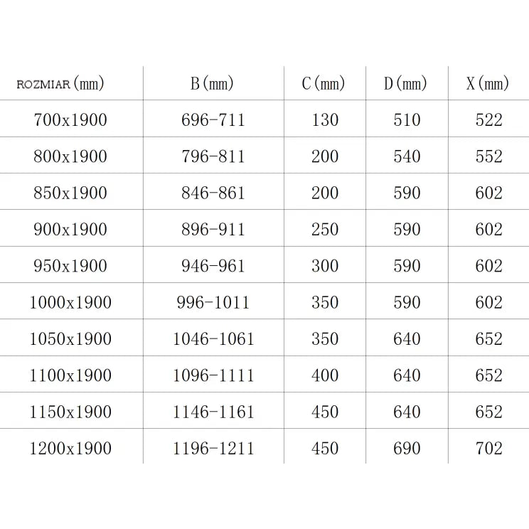 Dusjdører som åpnes 70 Cm Gjennomsiktig Svart