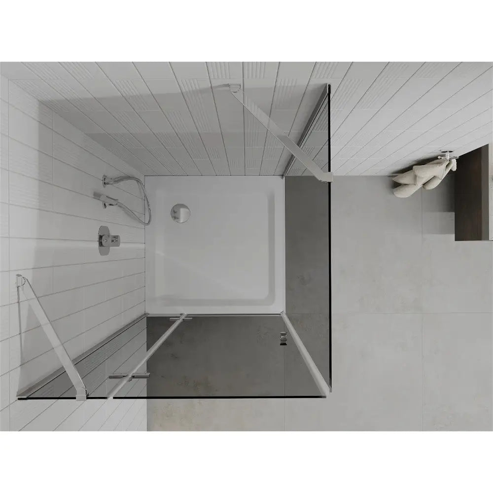 Dusjhjørne med Dusjbrett 100x100 Cm Grafitt S2