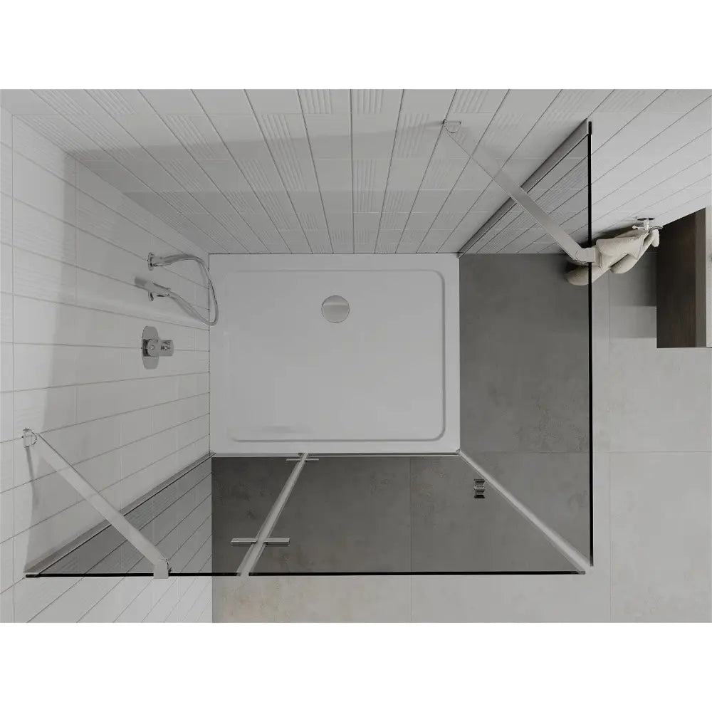 Dusjhjørne med Dusjbrett med Dreiedør 100x90 Cm Grafitt