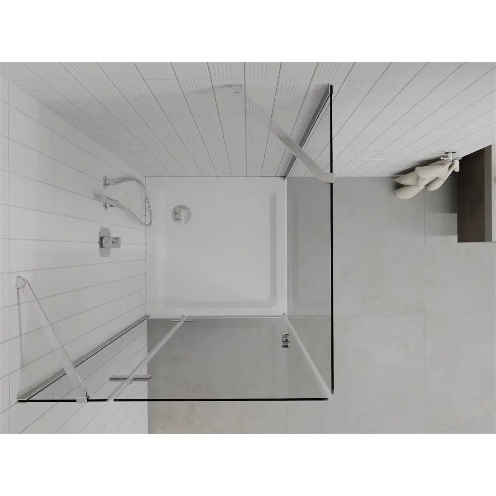 Dusjhjørne med Dusjbrett 90x90 Cm Gjennomsiktig Krom S3