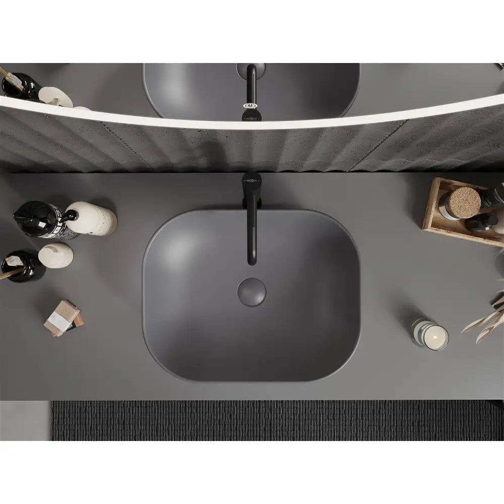 Mexen Rosa Benkeplatevask 50x40 Cm Mørkegrå Matt